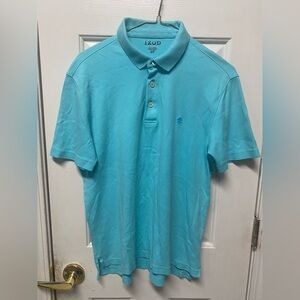 Izod turquoise men Polo shirt sleeve shirt size small